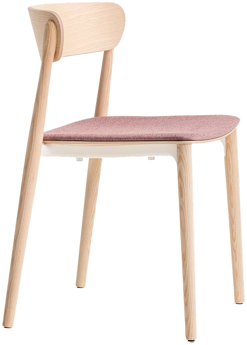 Universeel te veel Afdeling Nemea 2821 - houten school/ kantine stoel met gestoffeerde zitting,  scandinavische stijl - ZWART GEBEITST (AN) - Kvadrat - Molly - G121-164  100% Gecertificeerd hout bij FP Collection