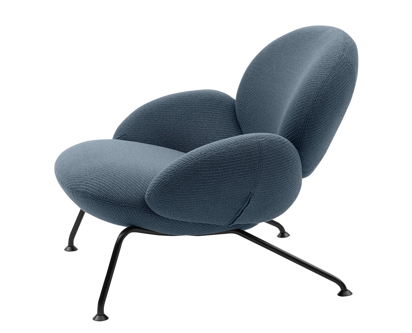Baixa - Comfortabele fauteuil met vierpoots frame - ZWART (NE) Softline - Boucle - 343 bij FP Collection