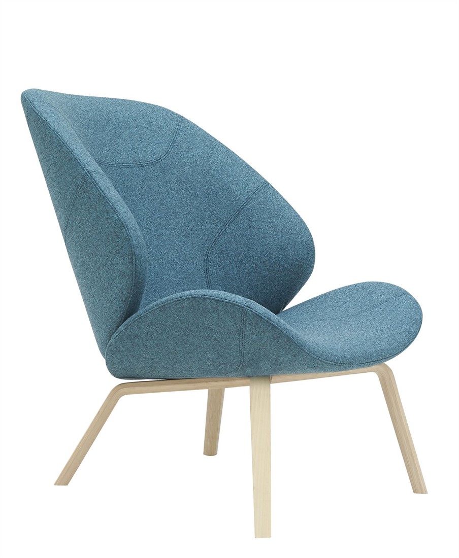 Kruipen overdracht Ewell Eden - gestoffeerde lounge stoel/ fauteuil met houten poten - ESSEN  GEBLEEKT (FR) - Felt - 849 bij FP Collection