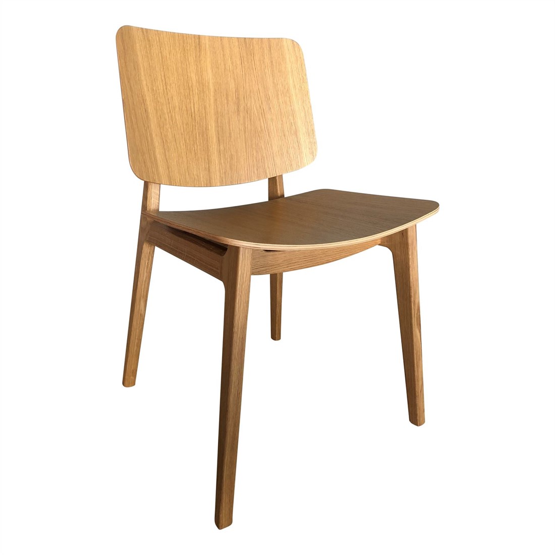 Maak een bed bodem gek geworden Freya MO4711 Wood - Houten stoel, frame eiken of beuken, zitting en rug  eiken of beuken fineer bij FP Collection