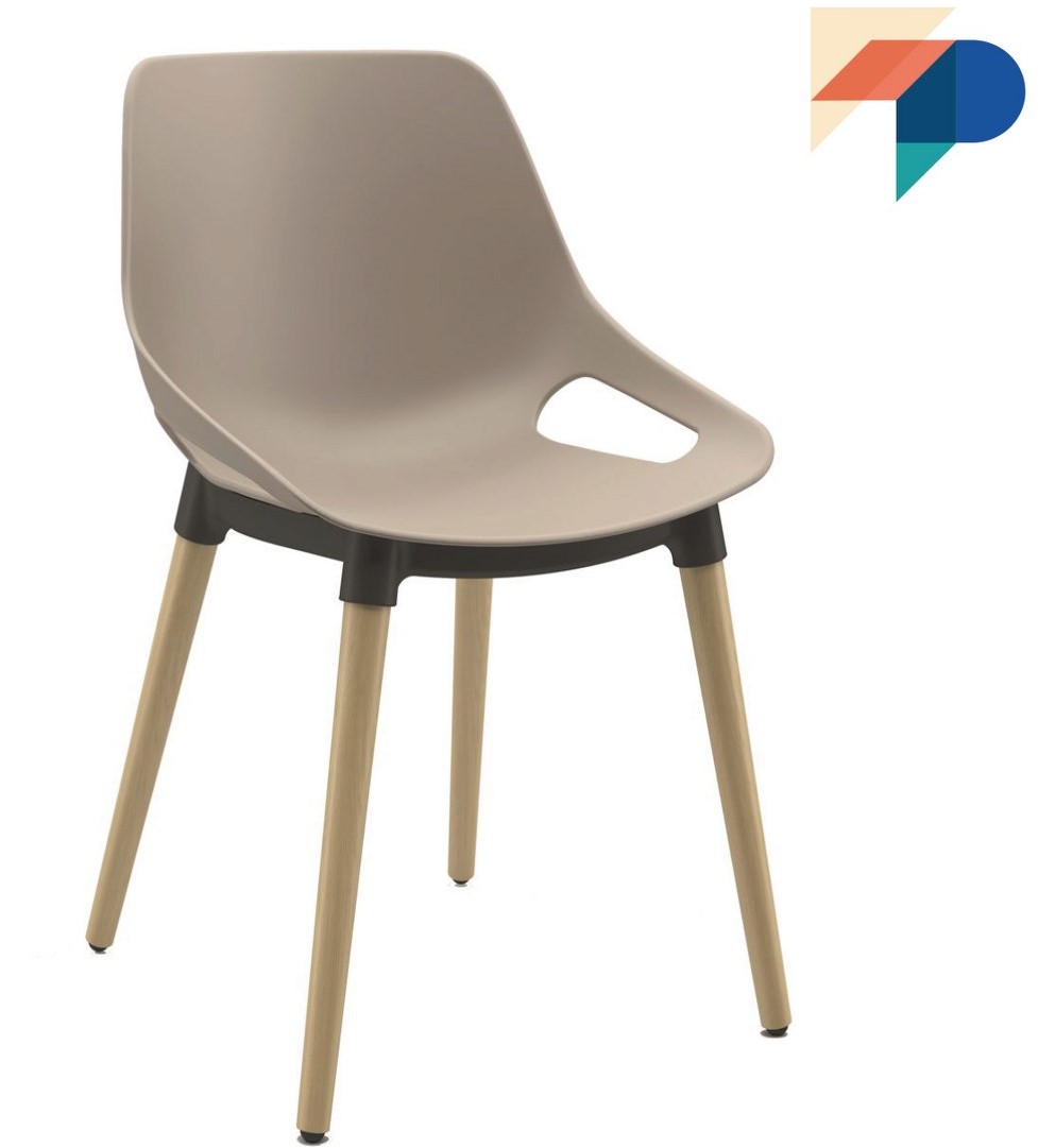 Ga door schoorsteen Manier S810 - voordelige kunststof stoel met houten frame en aansprekende  vormgeving bij FP Collection