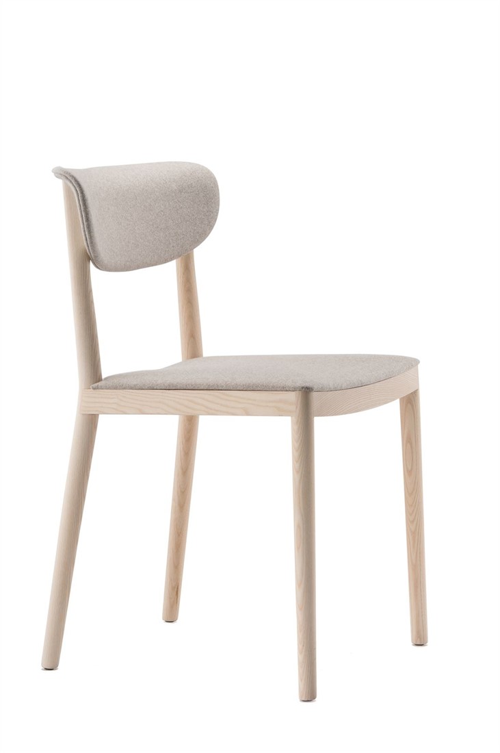 Tivoli Stoel 2801 - klassieke houten design stoel in moderne uitvoering met een gestoffeerde zitting rug bij Collection